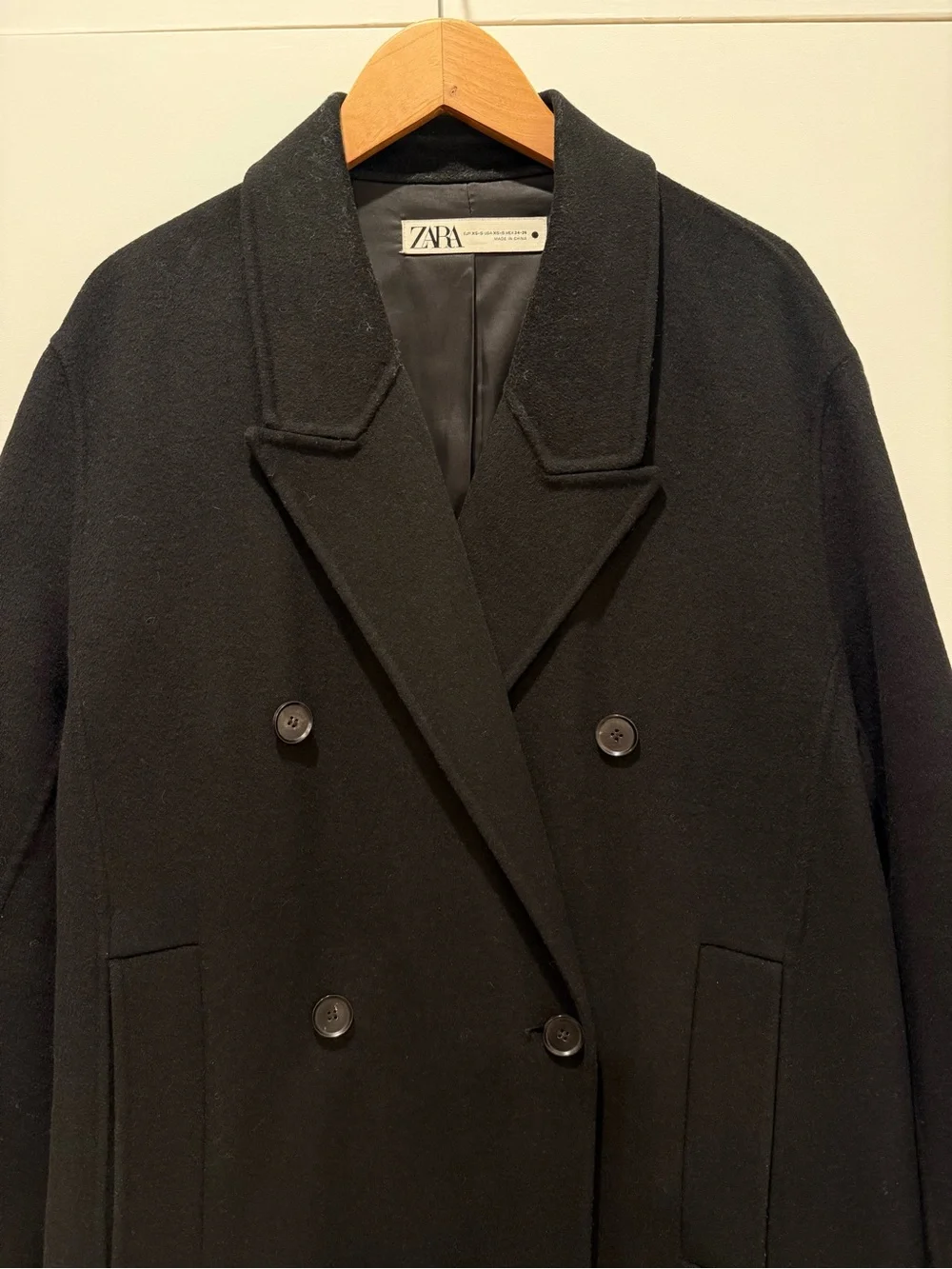Zara Double-Breasted Oversized Wool Coat Frankie Shop Aritzia Mango COS Quince - Picture 7 of 10